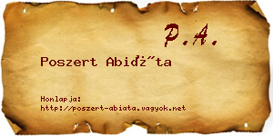Poszert Abiáta névjegykártya
